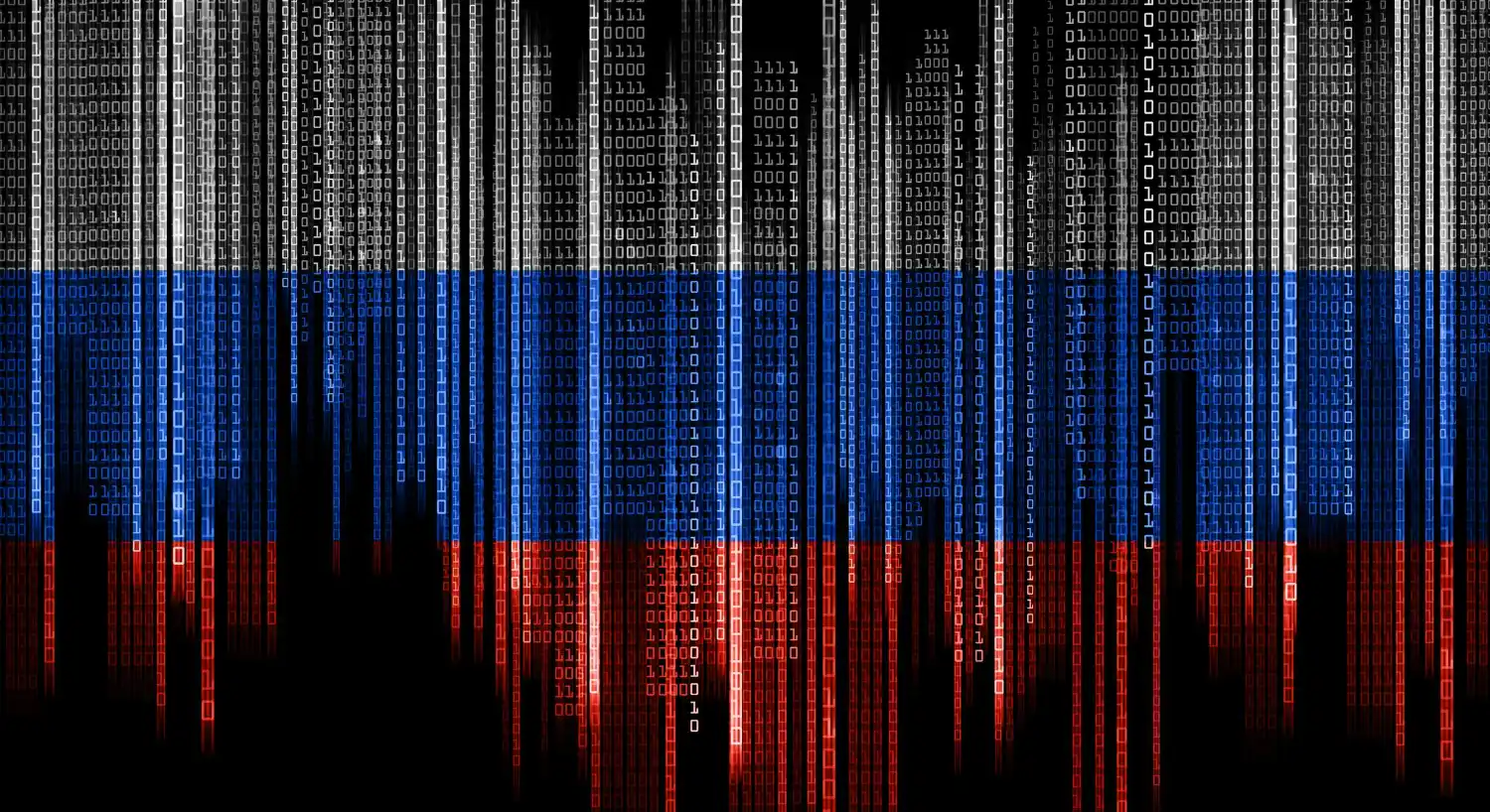 bandera rusa con matrix