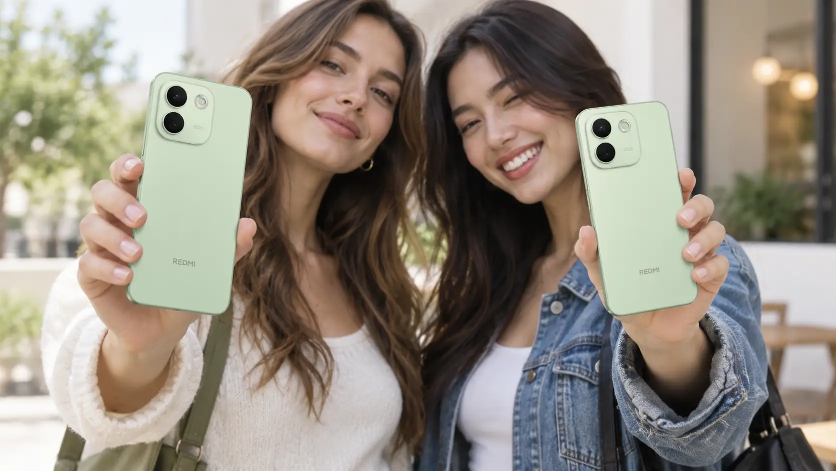 chicas asiaticas con Redmi Note 17 Pro Max