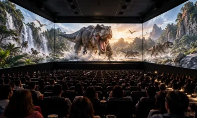 cine con tres pantallas