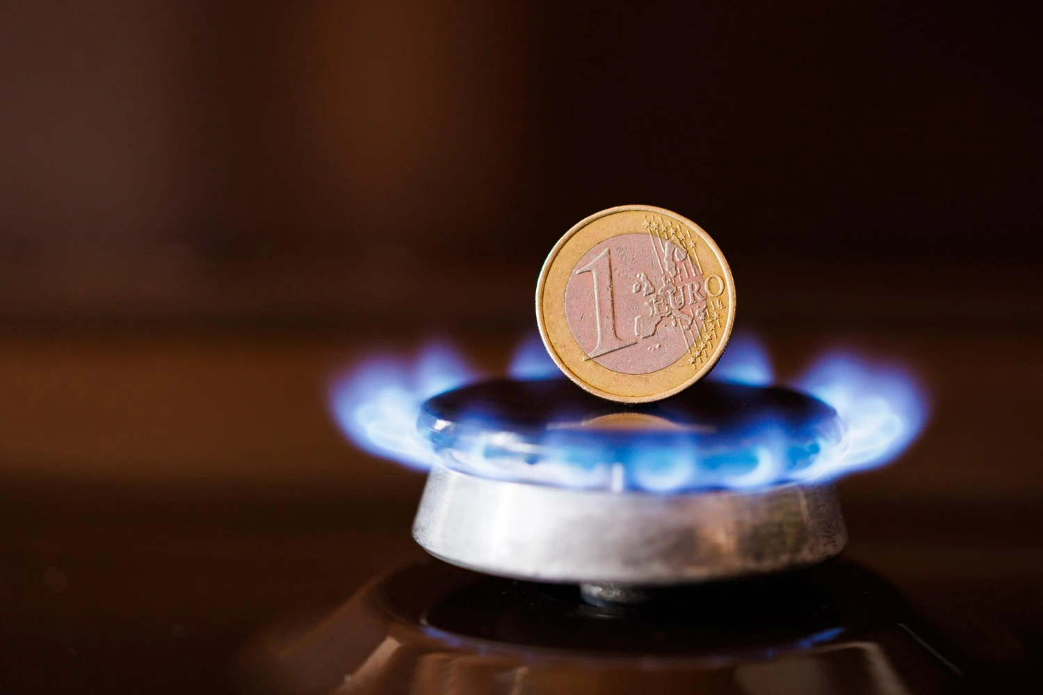 euro sobre el fogon del gas