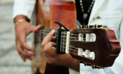 guitarra flamenca en accion