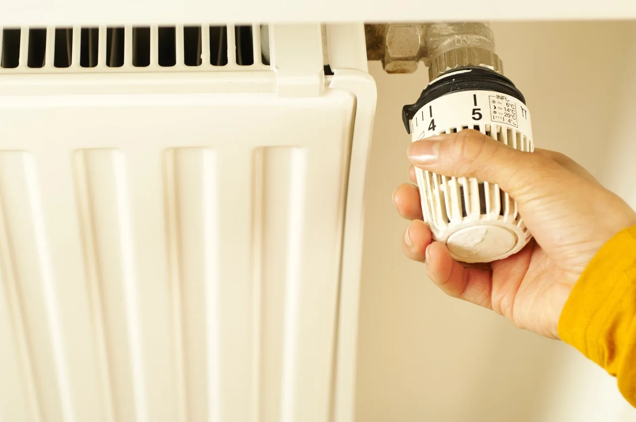 Termostato doméstico que muestra los grados elegidos para regular la calefacción