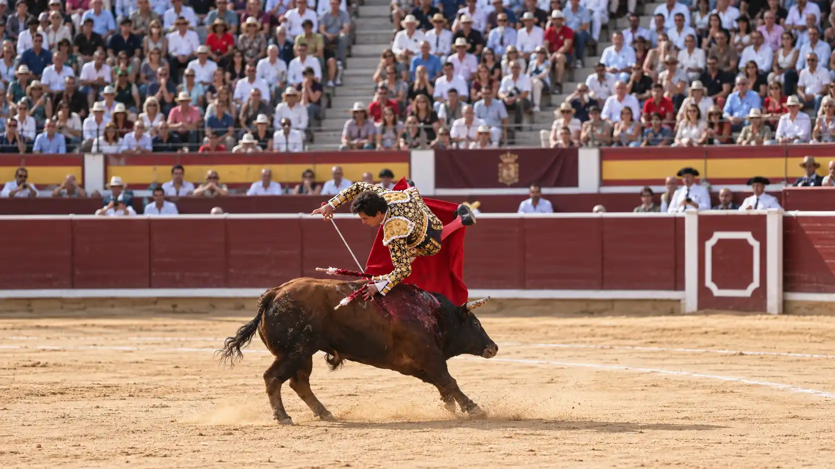 la cogida a Roca Rey