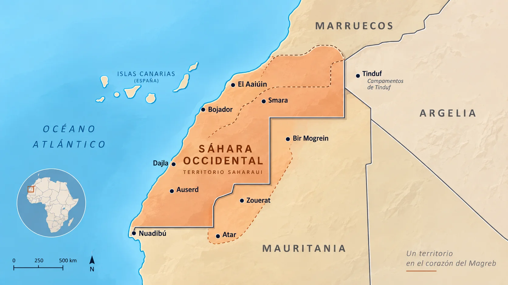 mapa del sahara occidental en 2026