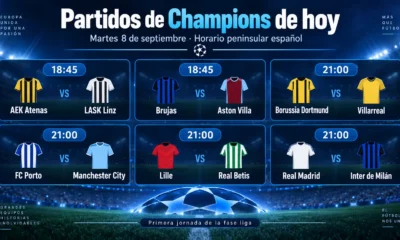 partidos de Champions hoy 8 de septiembre