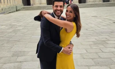 paula echevarria y novio felices