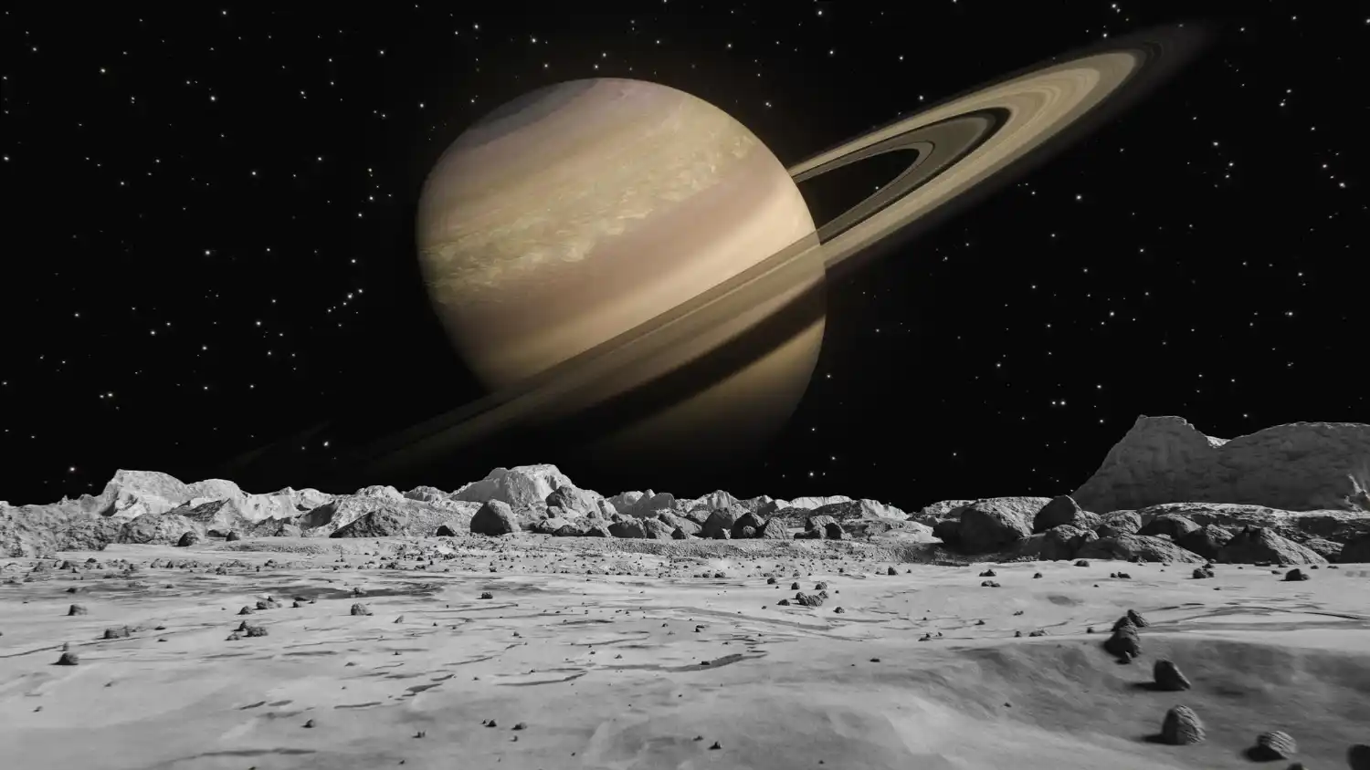 saturno visto desde la luna