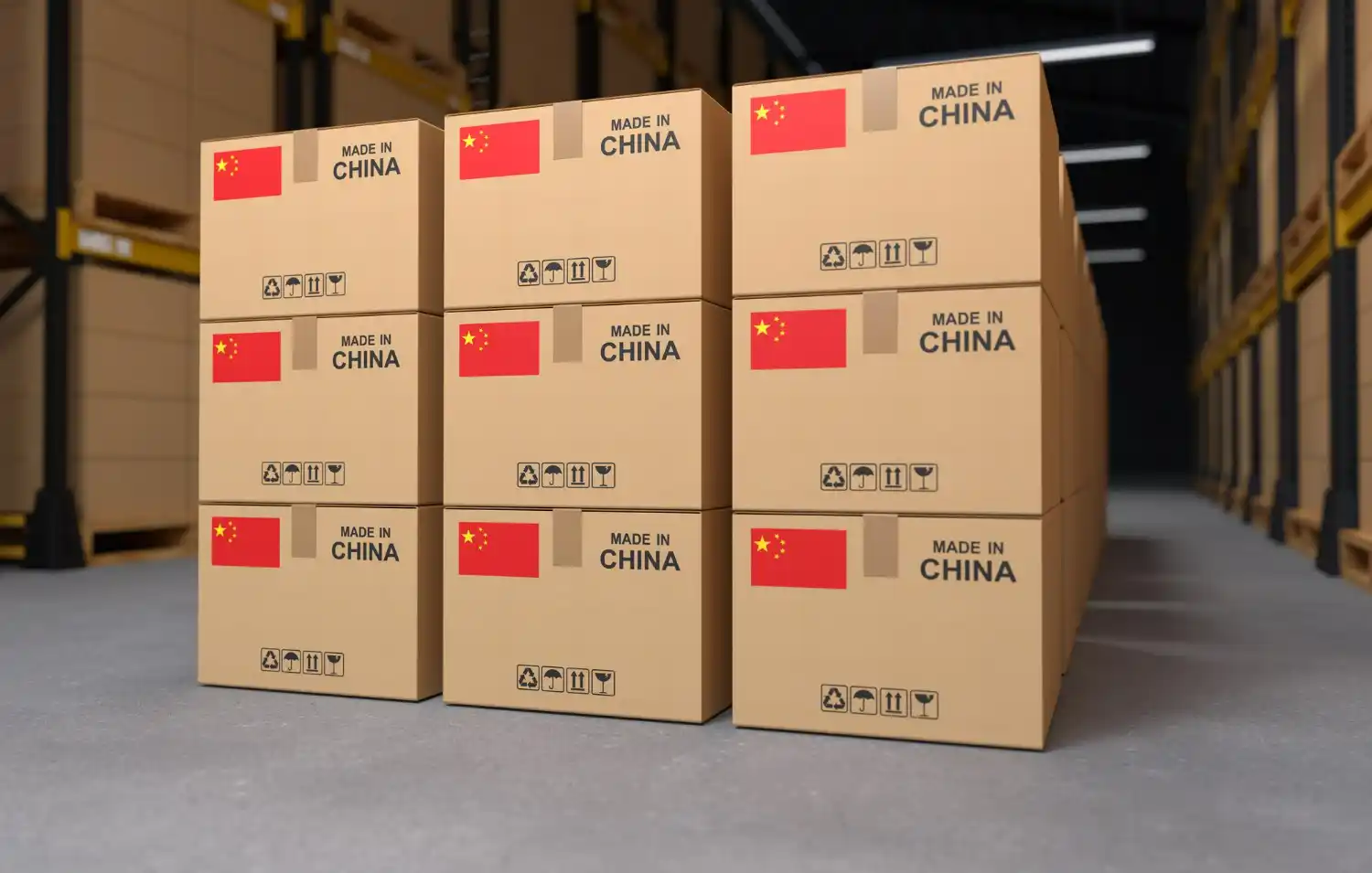 varias cajas importadas desde china