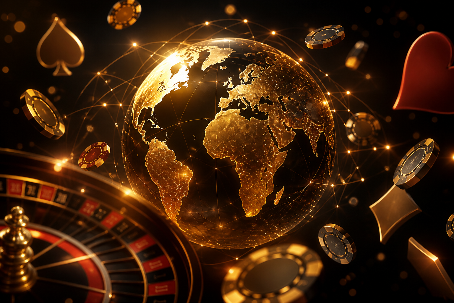 Casinos fuera de España — concepto internacional con ruleta y fichas