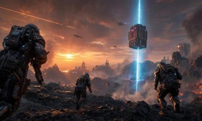 Soldados sci-fi en terreno volcánico con cápsula de suministros - Apex Legends S30 tier list