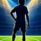Joven futbolista en un estadio nocturno, wonderkids de EA Sports FC 27