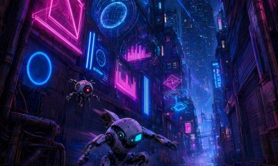 Callejón urbano futurista con neones, ilustración de la tier list de Zenless Zone Zero