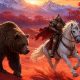Monturas y mascotas de Crimson Desert: caballo legendario blanco en un desierto carmesí