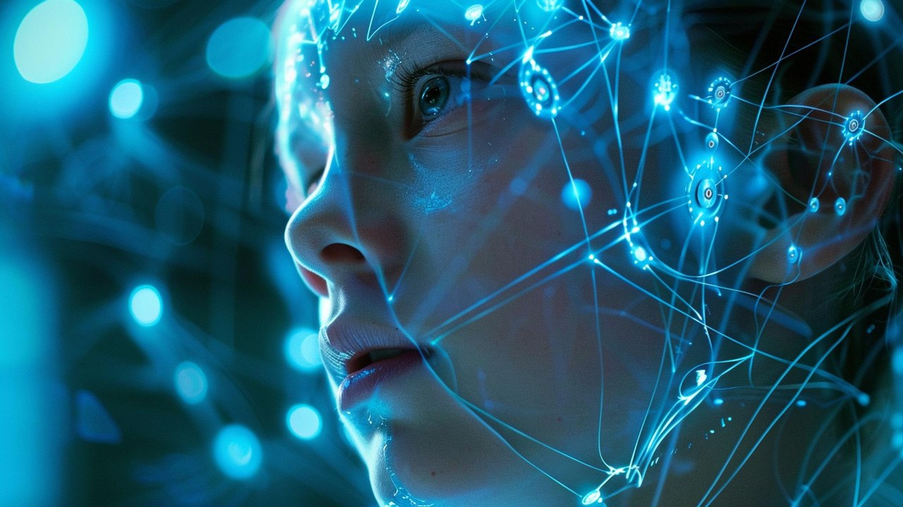 Representación de la convergencia entre la humanidad y la tecnología; España lidera la adopción de IA en Europa