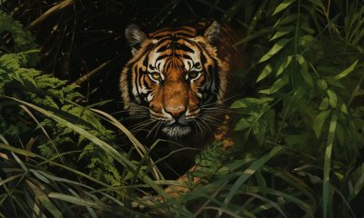Tigre salvaje en su hábitat, símbolo de la recuperación de fauna del Informe Planeta Vivo 2026