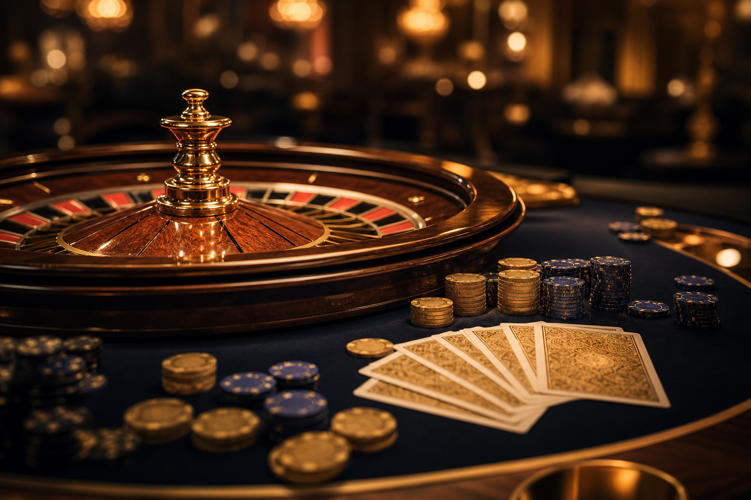 Ruleta y fichas doradas en casinos con licencia de Curazao