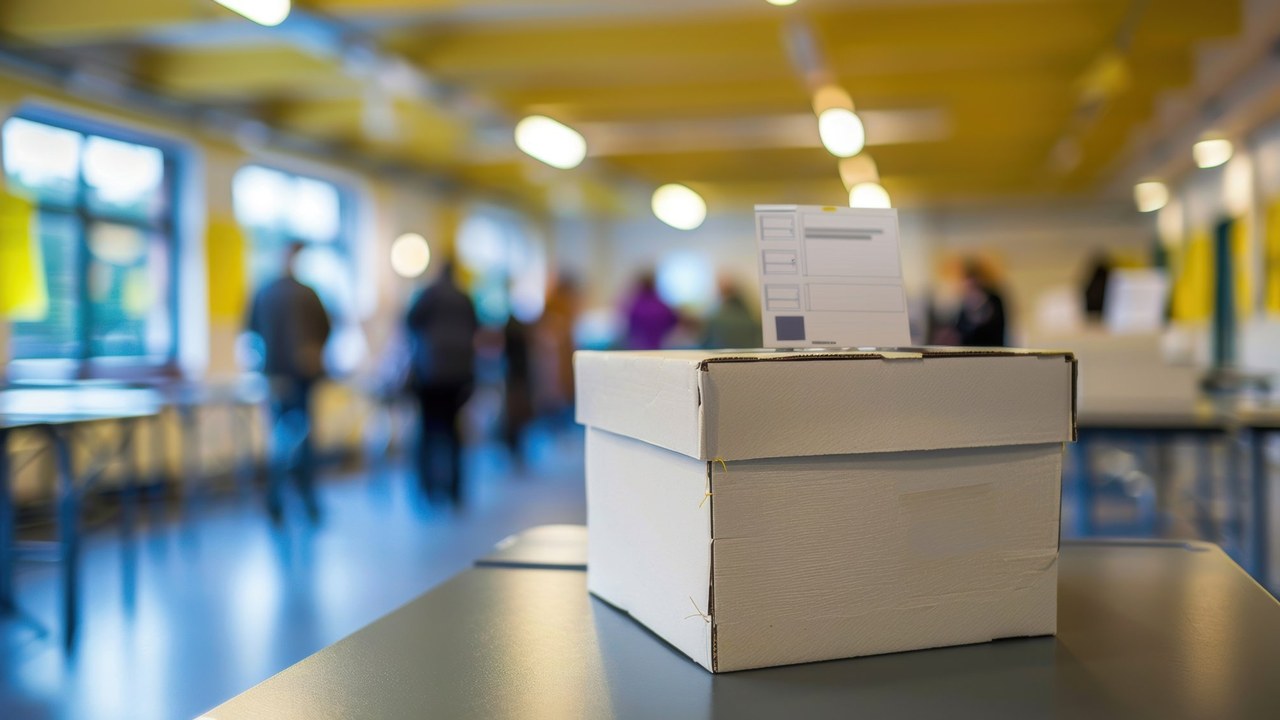Urna electoral en un centro de votación — listas electorales del 29-N